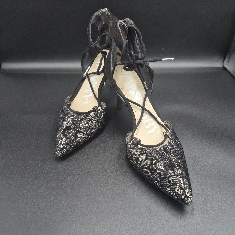 Sam & Libby Elegant Black Lace Heels